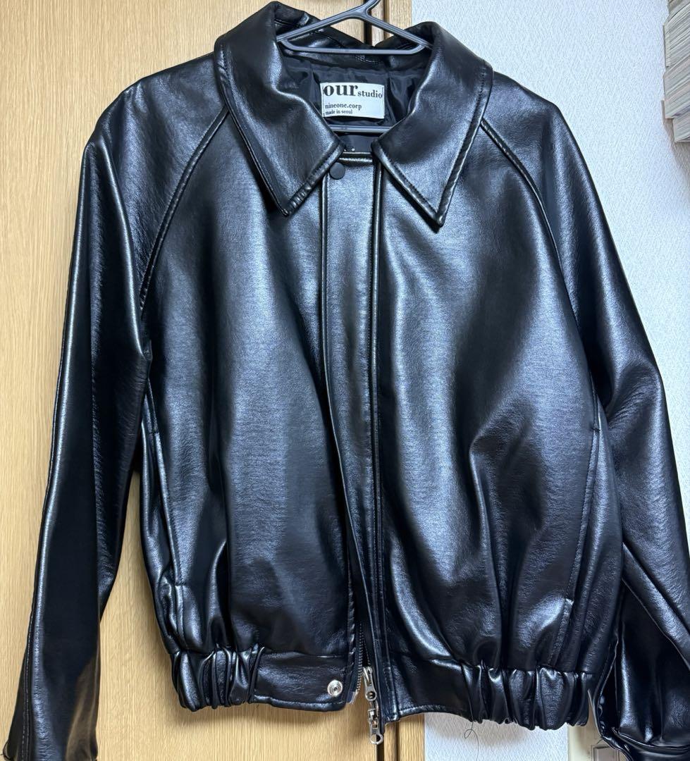BLACK UP(ブラックアップ)　レザー　ジャンパー　ブラック