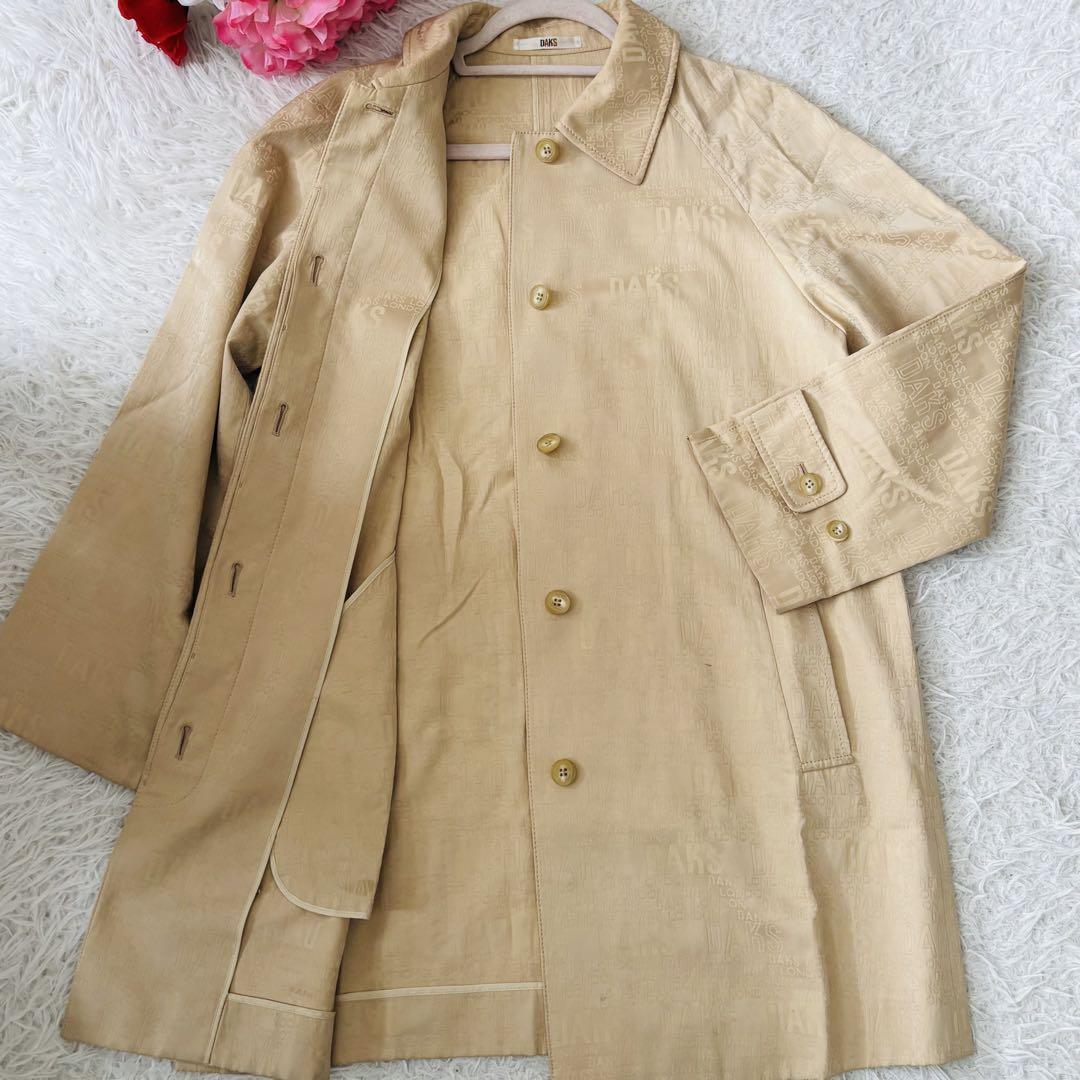 美品✨ダックス　トレンチコート40 シャドーロゴ総柄
