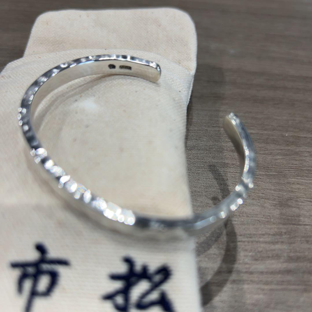 市松シルバーバングル5mmブレスレット - メルカリ