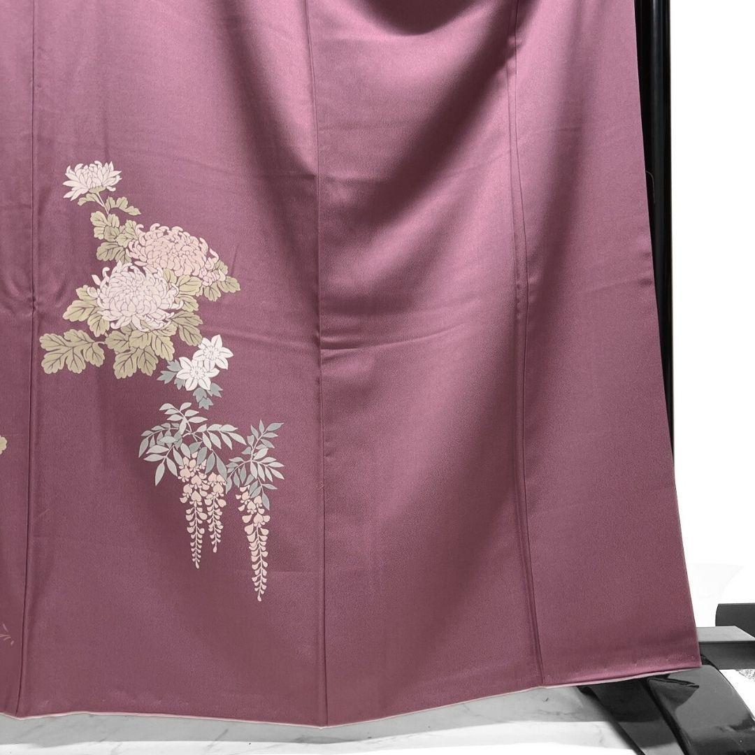 付け下げ刺繍乱菊菊花模様観世水着物052a p
