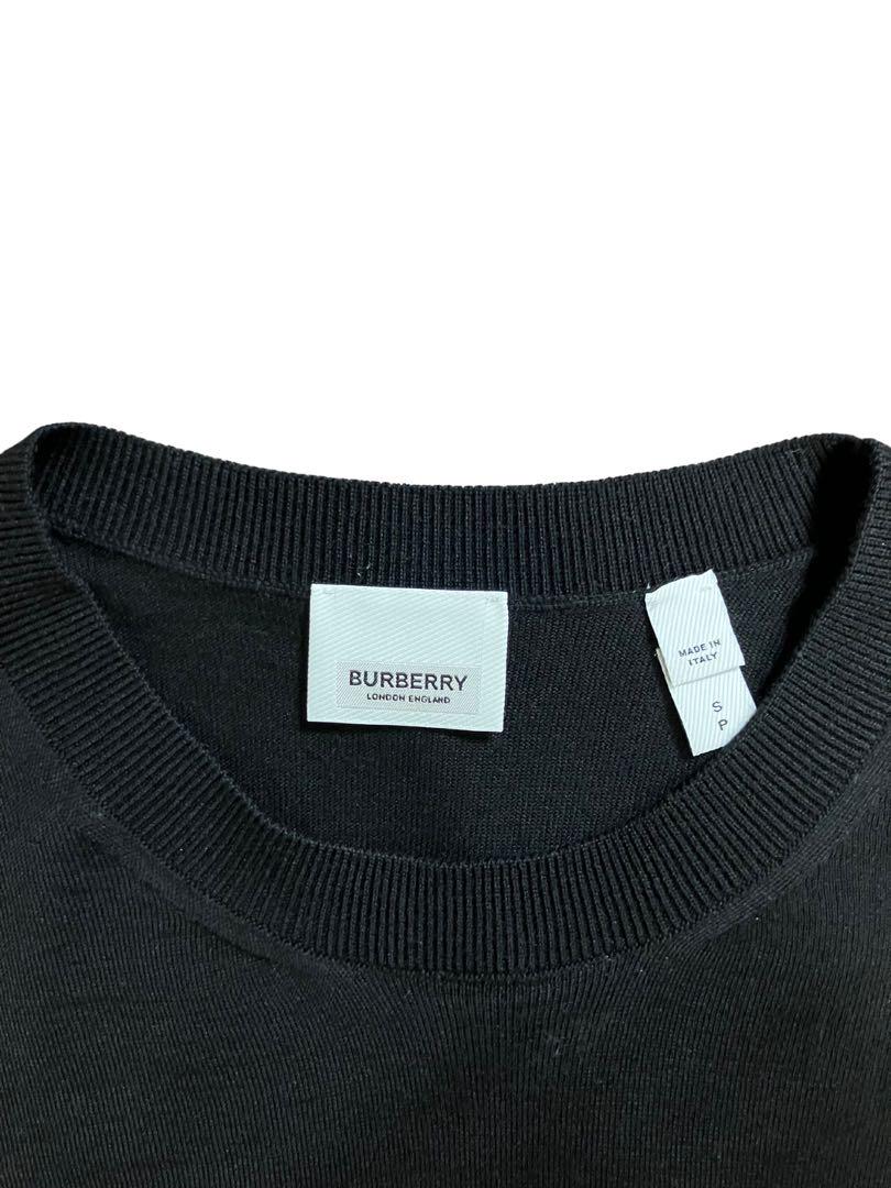 美品 BURBERRY TBロゴプレート ウール シルク ニット セーター