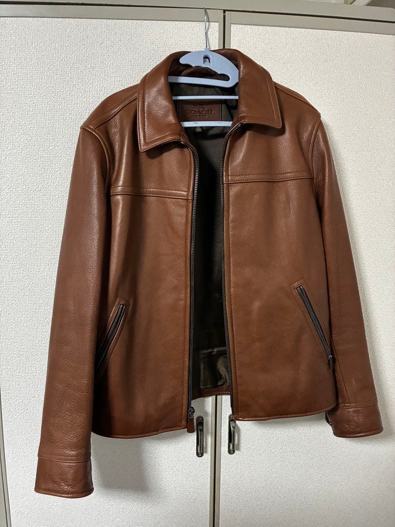 COACH ブラウンレザージャケット 牛革S COACH