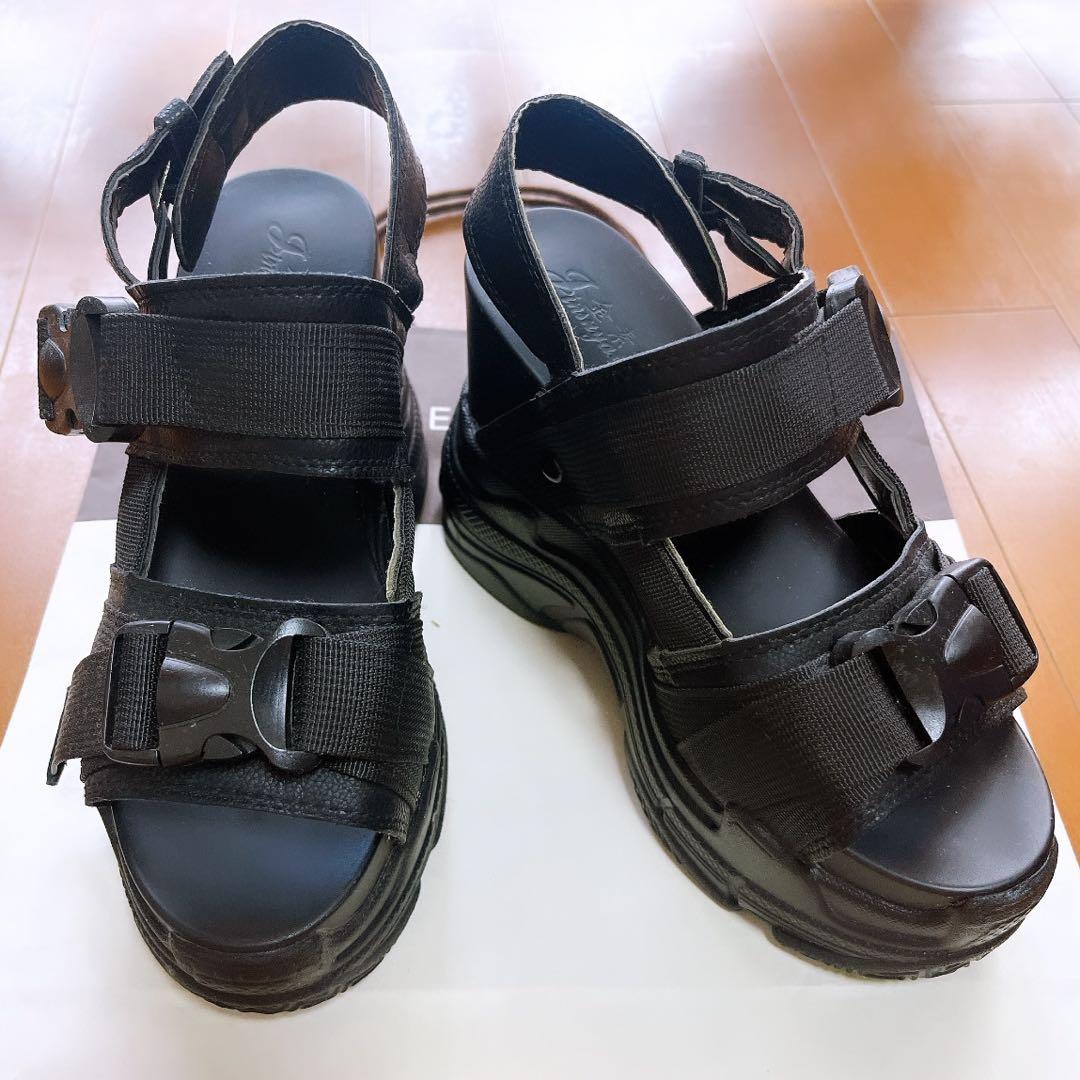 QOOZA 地雷 量産系 厚底サンダル BLACK