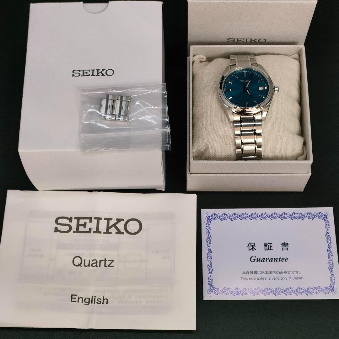 Seiko クォーツ時計 青 シルバー