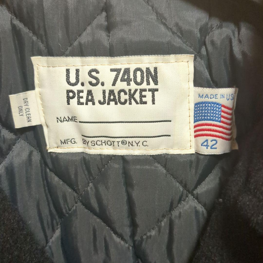 【SCHOTT】美品 ショットU.S. 740N PEACOAT ブラック 42