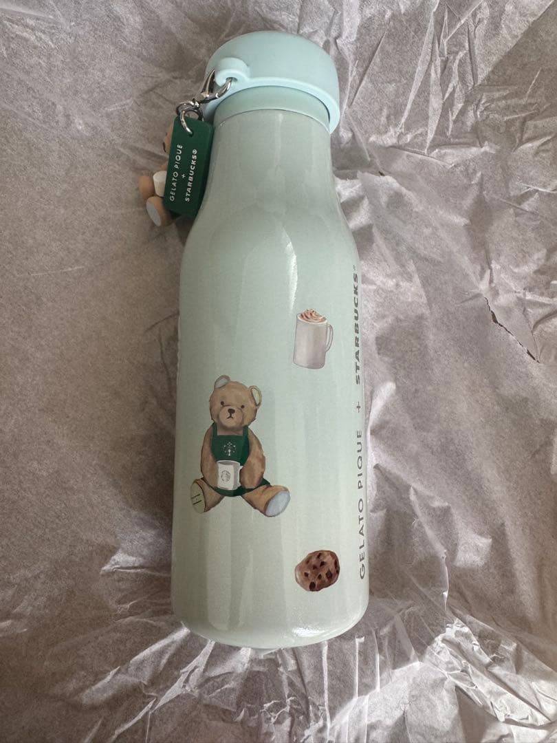 ジェラピケ リッドカバーベアチャーム付ステンレスボトル