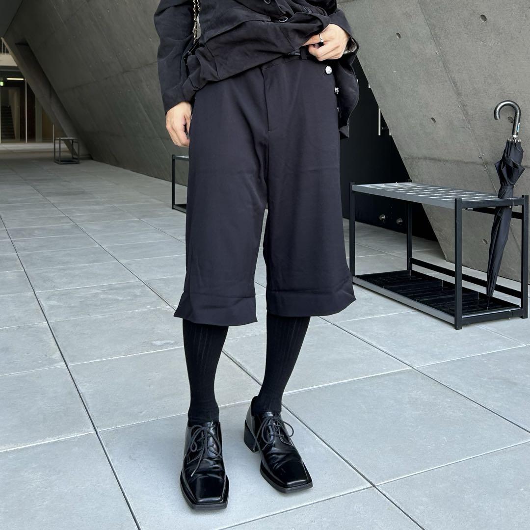 パンツ pocket button wide shorts