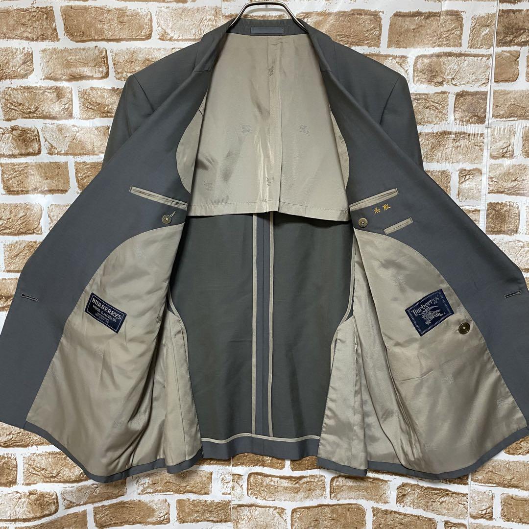 【希少カラー】Burberry セットアップ　金ボタン　カーキ　ダブル
