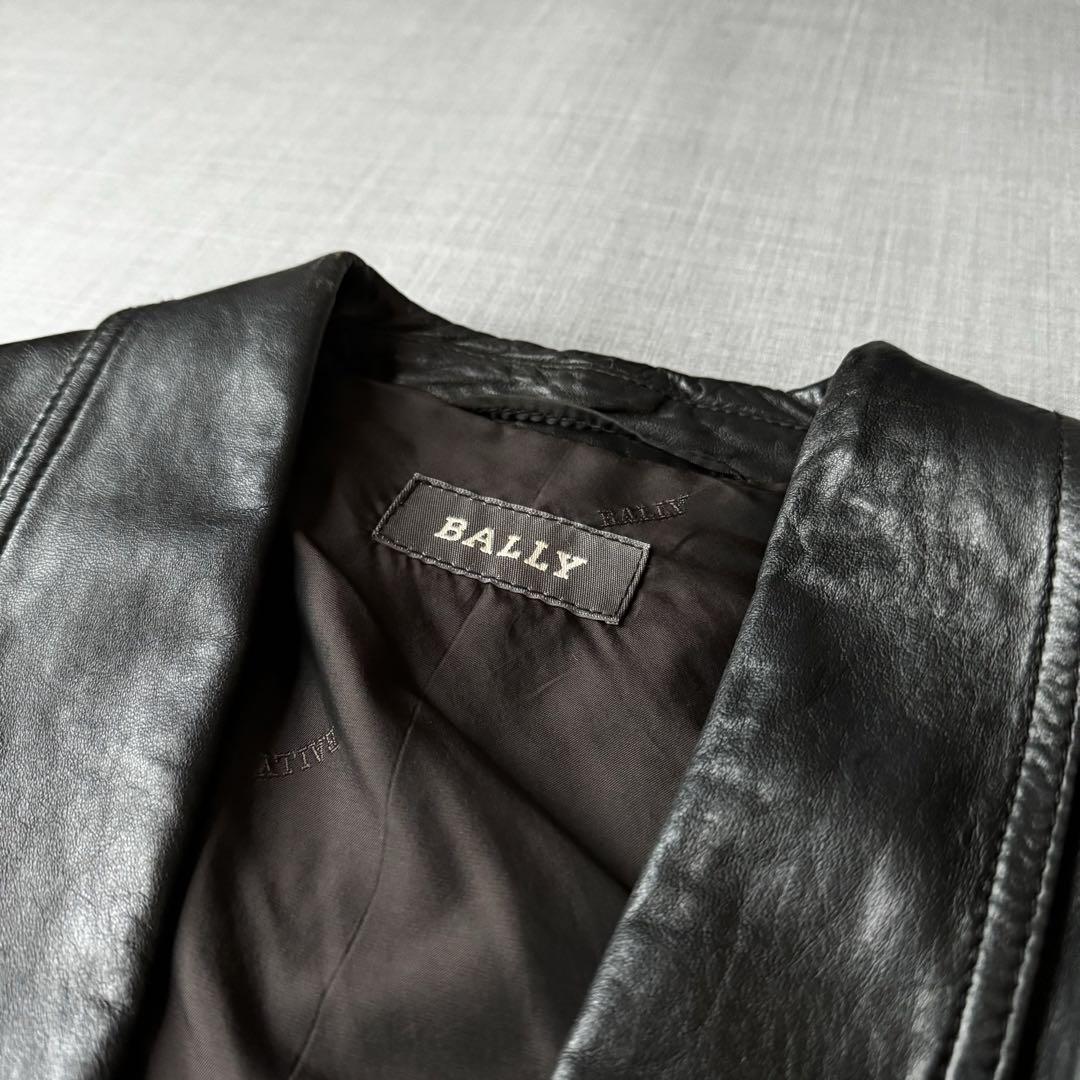 BALLY レザージャケット 本革 レザーコート ブラック イタリア製 BALLY レザージャケット 本革 レザーコート ブラック イタリア製
