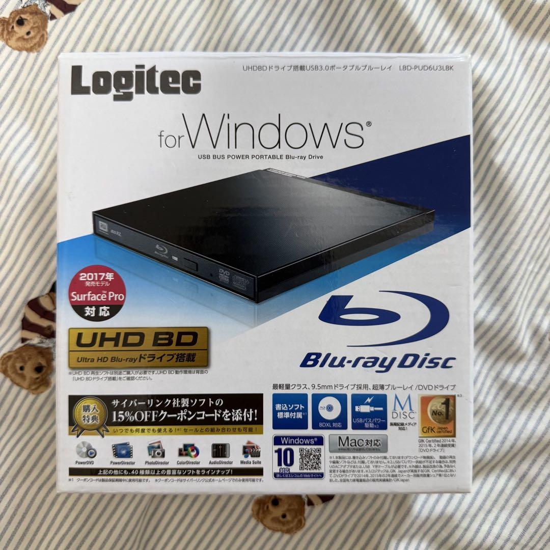 Logitec LBD-PUD6U3LBK ポータブルブルーレイディスクドライブ