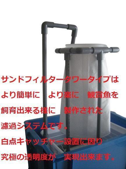 サンドフィルター タワータイプ 2トン用 ウール 浮遊物キャッチャーポンプ付き 画像3