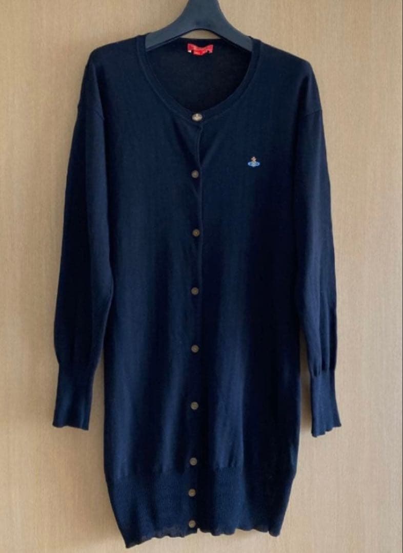 Vivienne Westwoodロゴ刺繍 ロングカーディガン イタリア製 Vivienne Westwoodロゴ刺繍 ロングカーディガン イタリア製