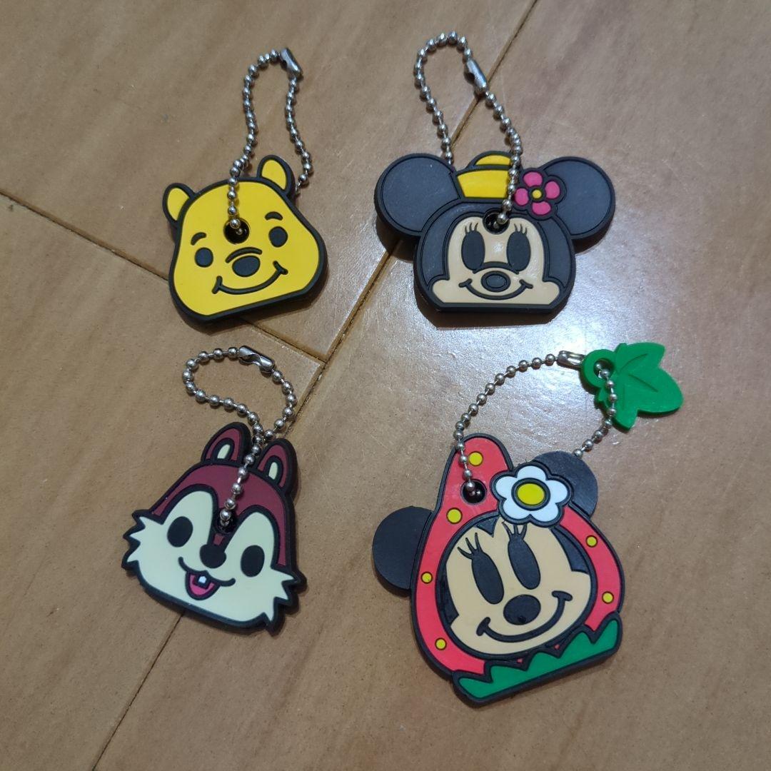 ディズニーキーカバー プーさんミニーちゃん2種チップ 4つセット