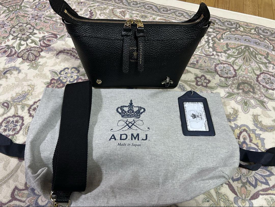 選ぶなら 美品！ADMJ 黒 レザー ショルダーバッグ バッグ