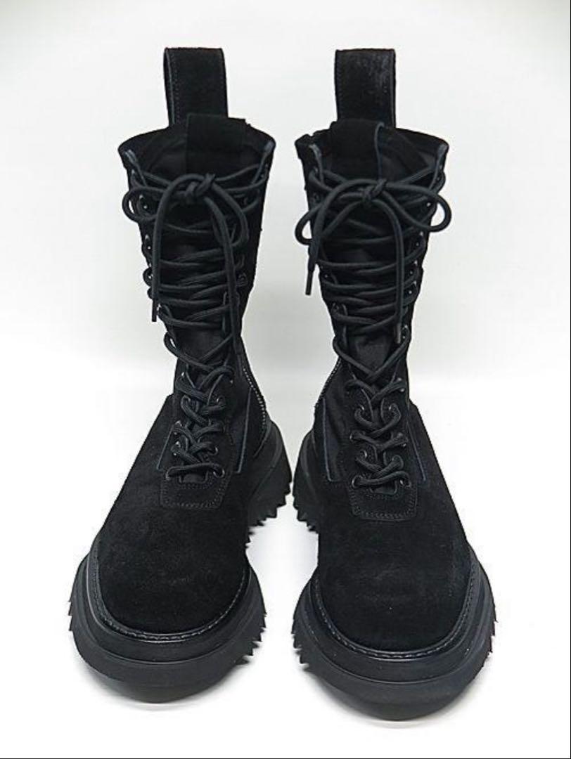 靴 JULIUS COW VELOR LACE UP COMBAT BOOTS