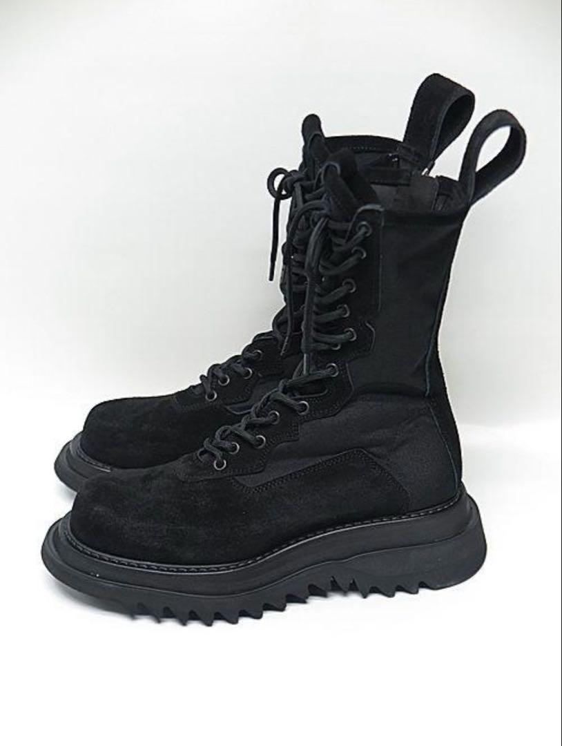 靴 JULIUS COW VELOR LACE UP COMBAT BOOTS