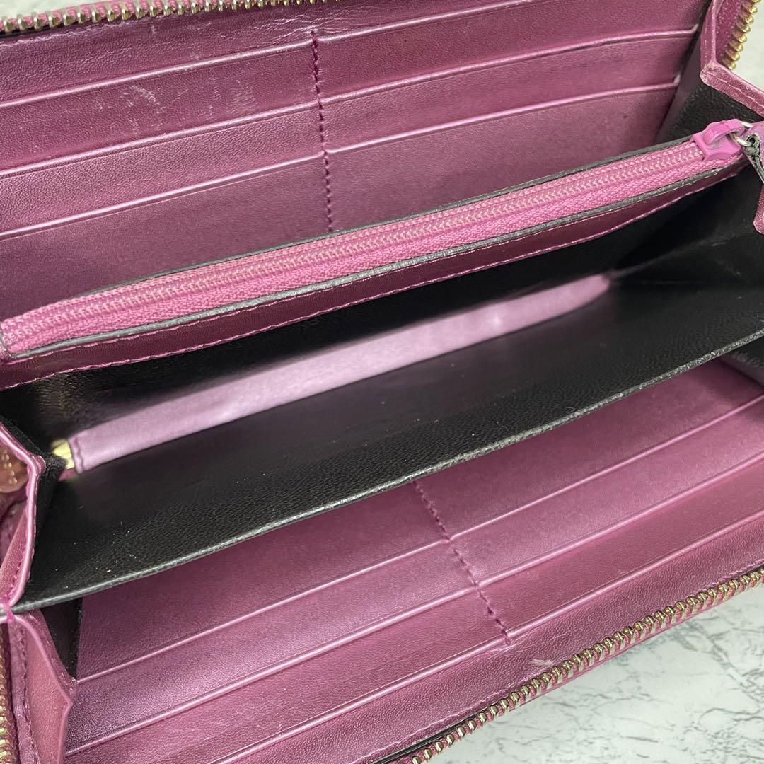 GUCCI グッチ ラウンドファスナー ジップ 長財布 シマ レザー ハート