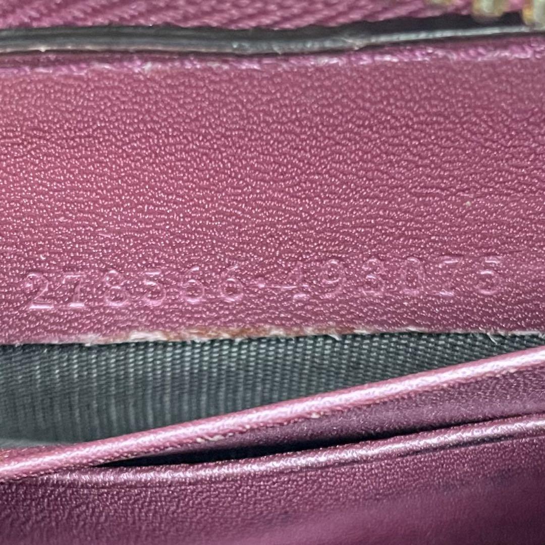 GUCCI グッチ ラウンドファスナー ジップ 長財布 シマ レザー ハート