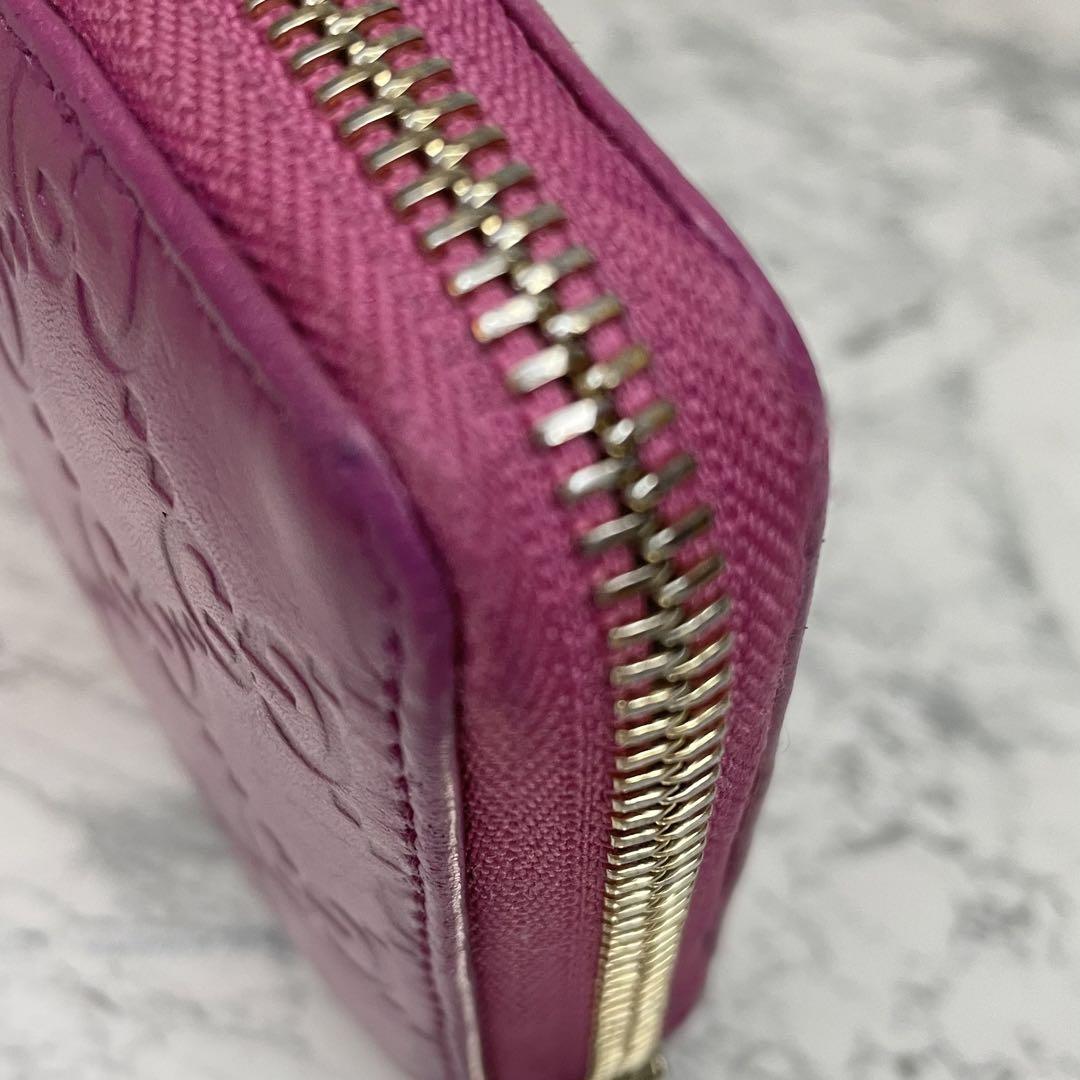 GUCCI グッチ ラウンドファスナー ジップ 長財布 シマ レザー ハート