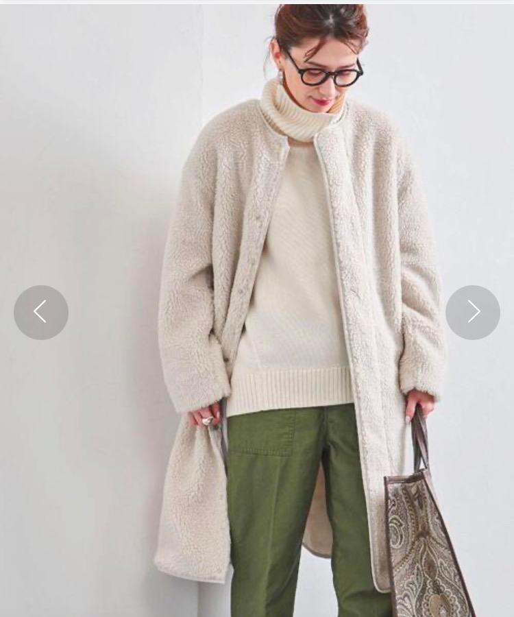UNITED ARROWS_UWSC P/AC ボア ノーカラーコート