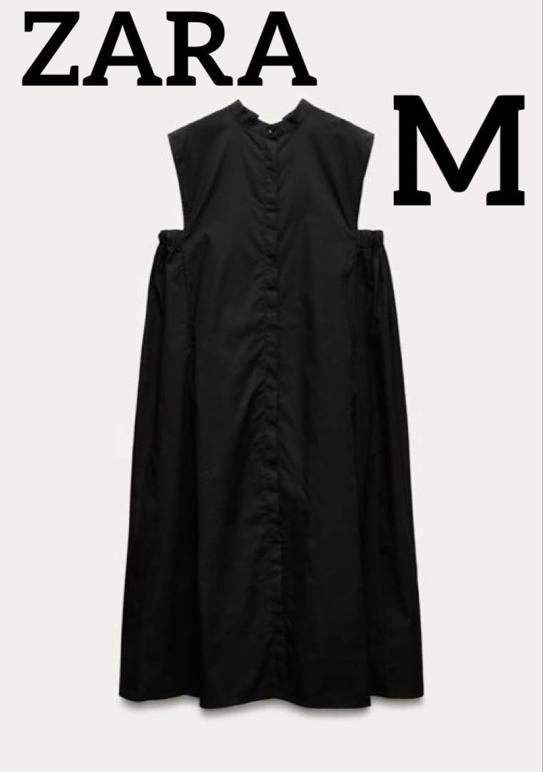 今期ZARA ミディボリュームワンピース　Mサイズ　美品ワンピース