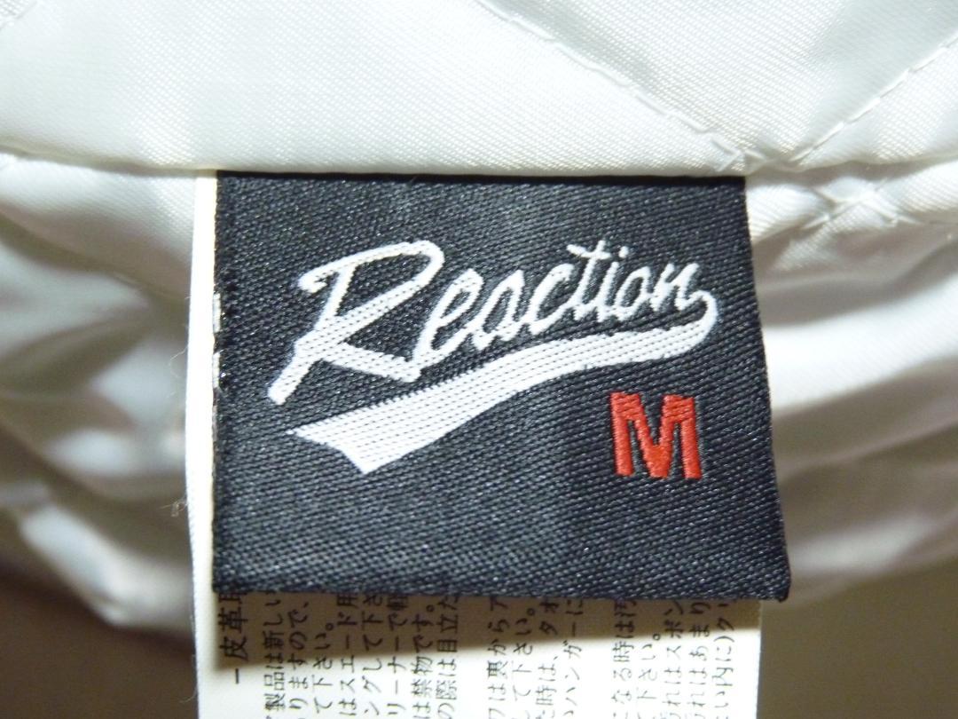 REACTION　本革　羊革　レザージャケット　ホワイト＆ブラック　M