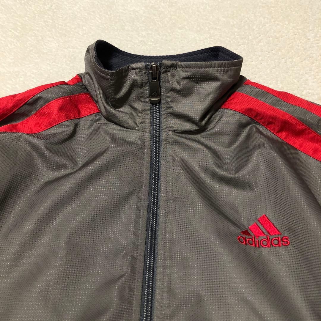 希少カラー☆アディダス 刺繍ロゴ 太ライン ナイロンジャケット 裏地 y2k 希少カラー☆アディダス 刺繍ロゴ 太ライン ナイロンジャケット 裏地 y2k