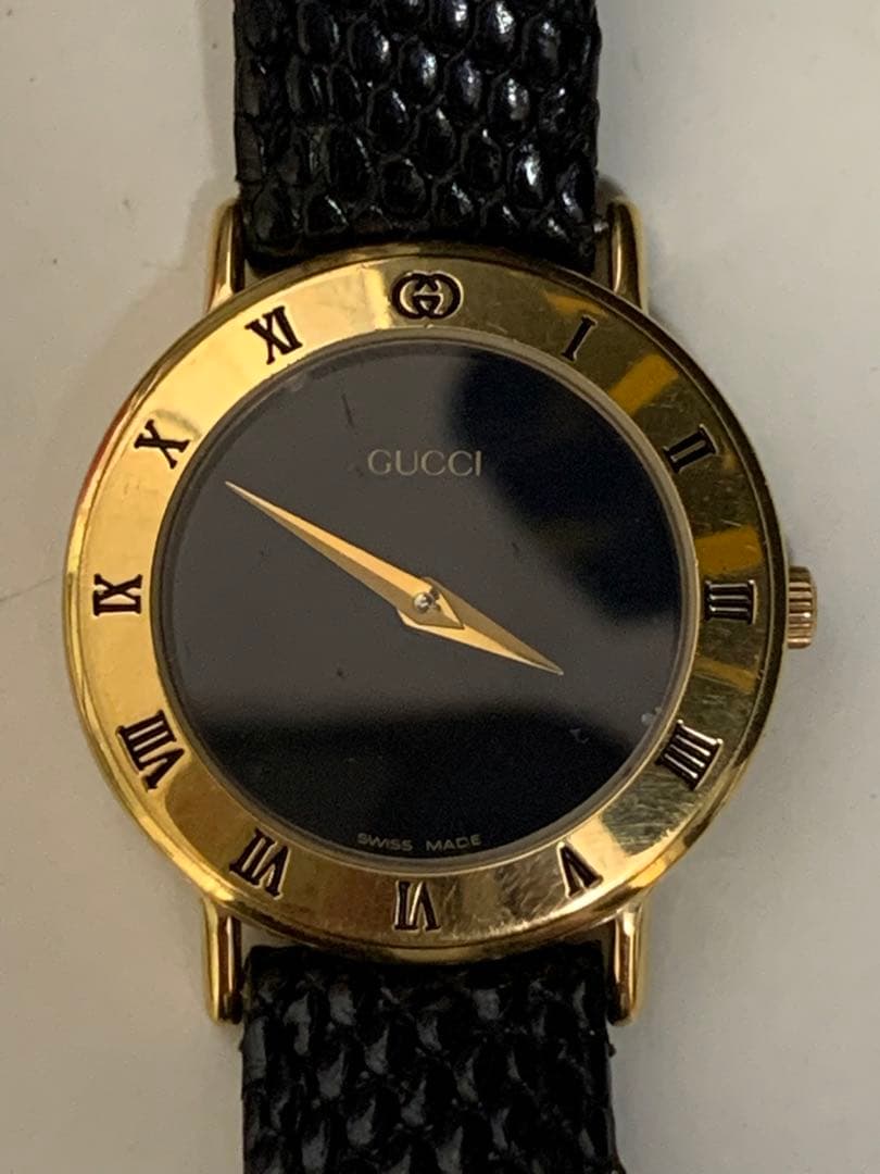今季一番 GUCCI グッチ 3000.2.L 腕時計 ブラック文字 レディース
