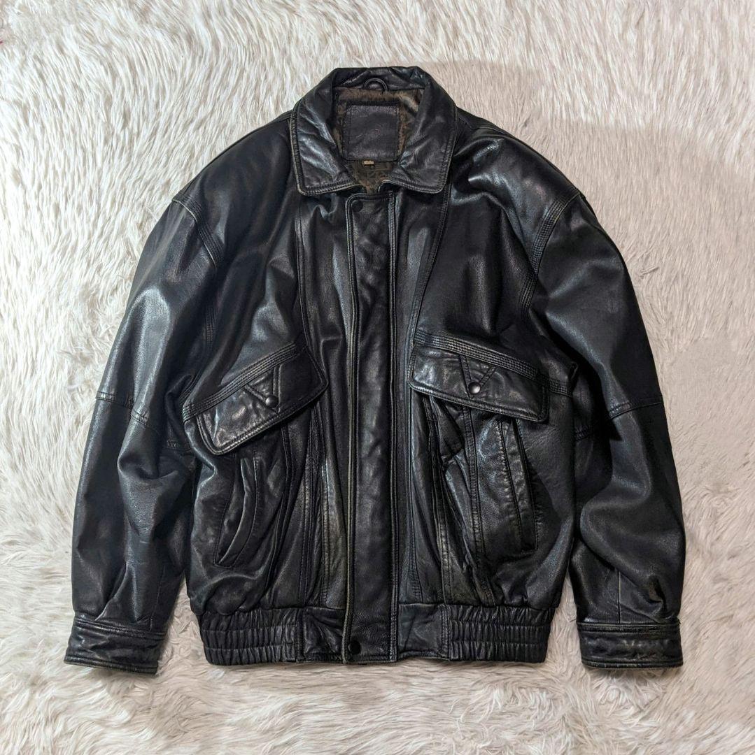 スティッチ!✨80s a-2 real leather jacket