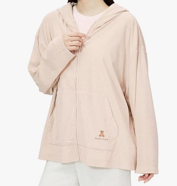 ジェラートピケ　新品　ルームウェア　パジャマ　上下セット　くま　パーカー　パンツ