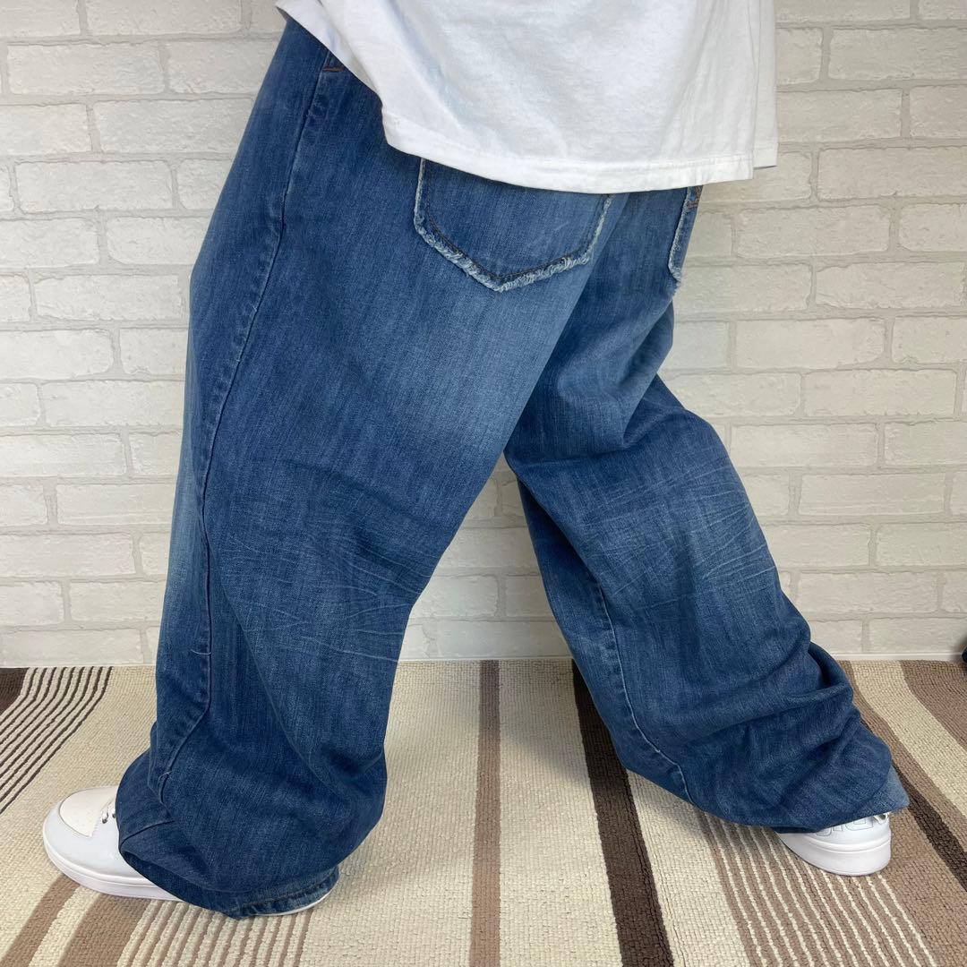 ロカウェア B系 極太 オーバーサイズ デニムパンツ バギーパンツ