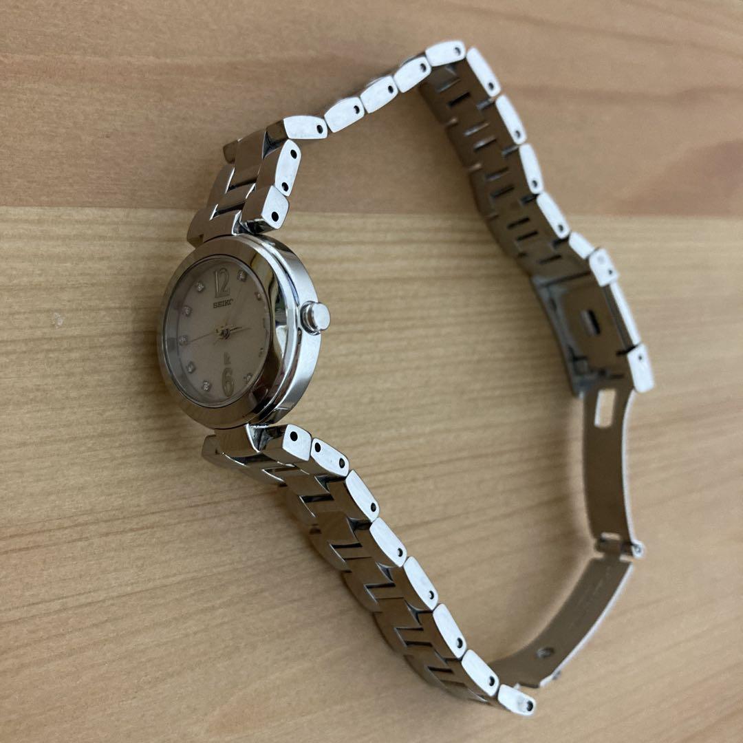 【美品/新品電池】 SEIKO ルキア 10Pダイヤ シェル レディース 腕時計 LUKIA セイコー ルキア レディゴールド SSQW046 レディース