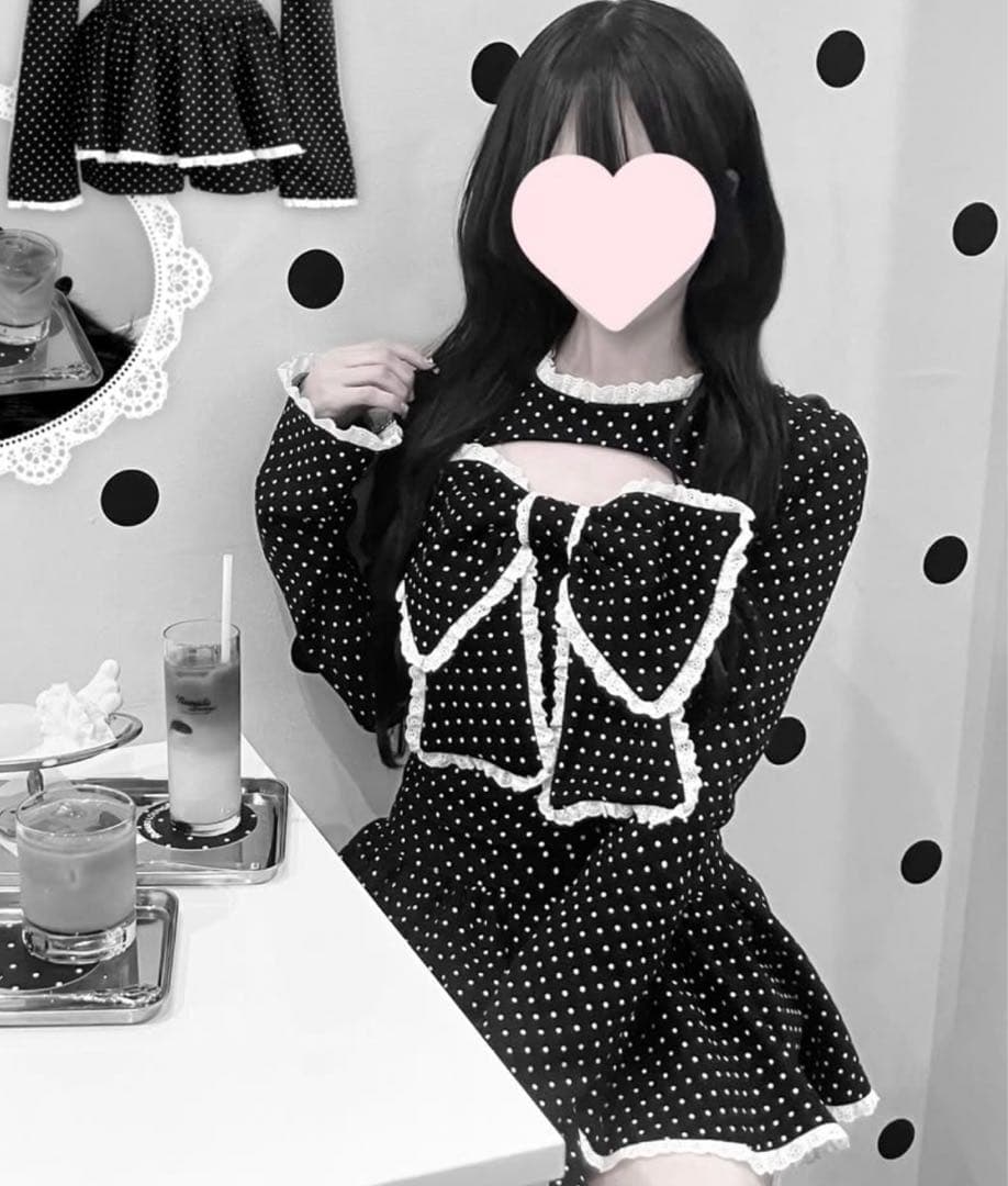 OLIVE des OLIVE リボンビスチェセット×ふりふりスカパン ドット SIZE OLIVE des OLIVE