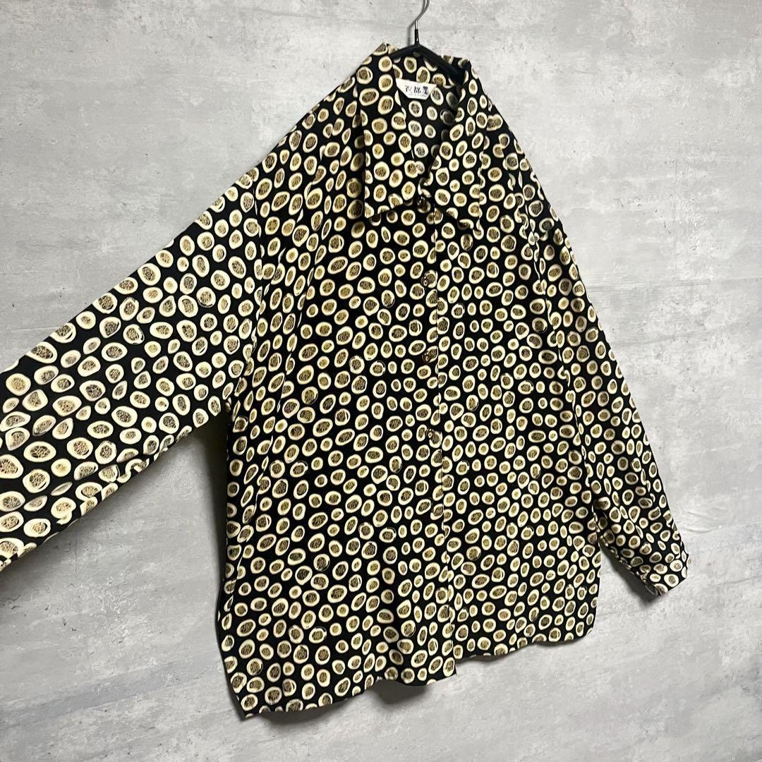No.1105 VINTAGE ヴィンテージ 古着 総柄シャツ 長袖 ドット柄