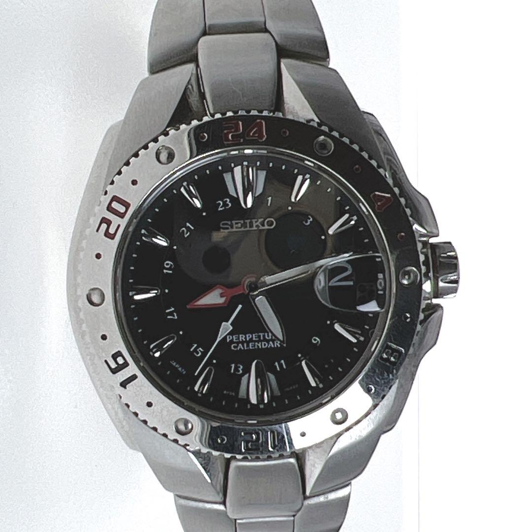 美品 SEIKO パーペチュアルカレンダー 8F56-002A GMTモデル