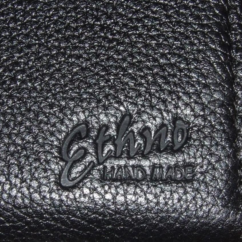 新同美品　Ethno エスノ　ハウスワイフウォレット　黒　シボ革　11 × 20