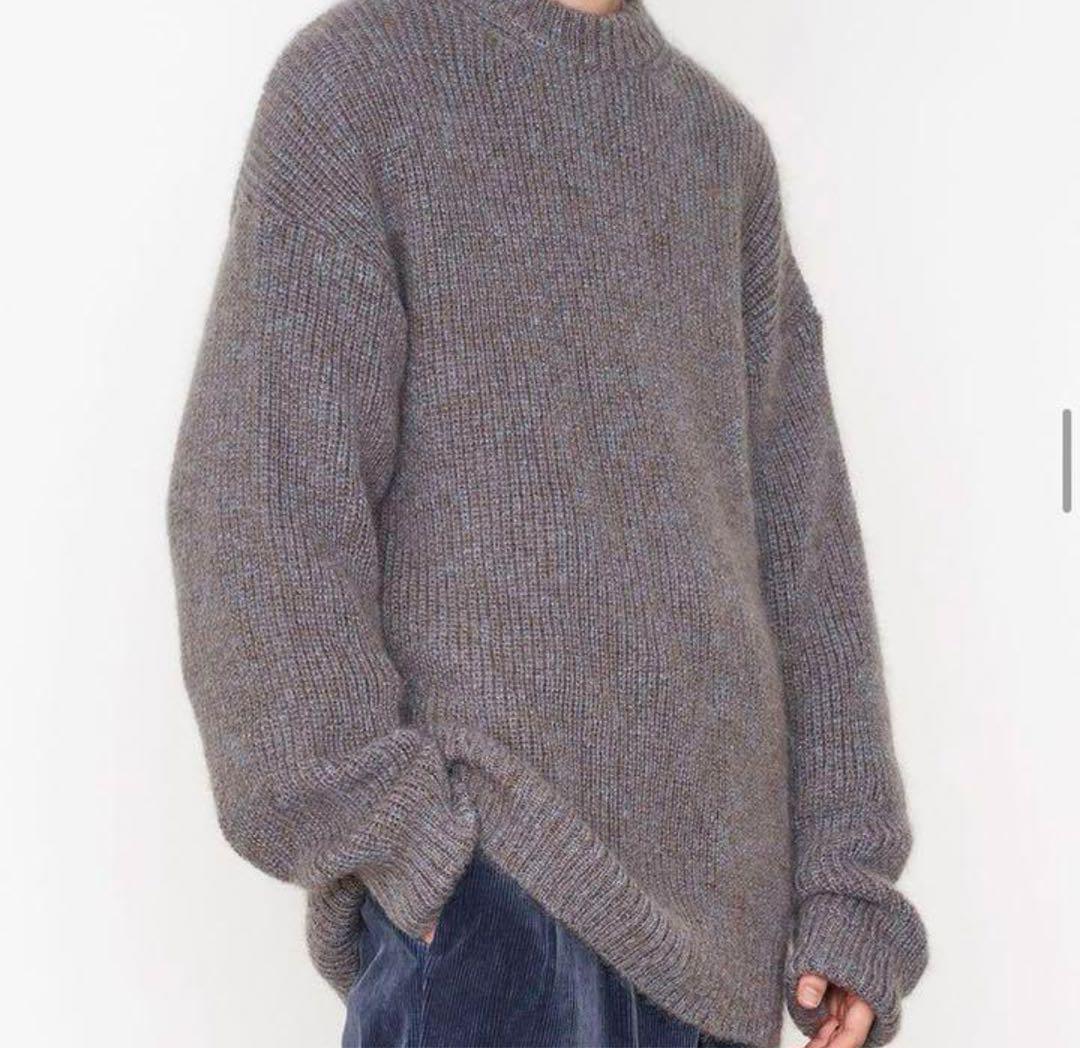 marka キッドモヘアクルーネック グレー