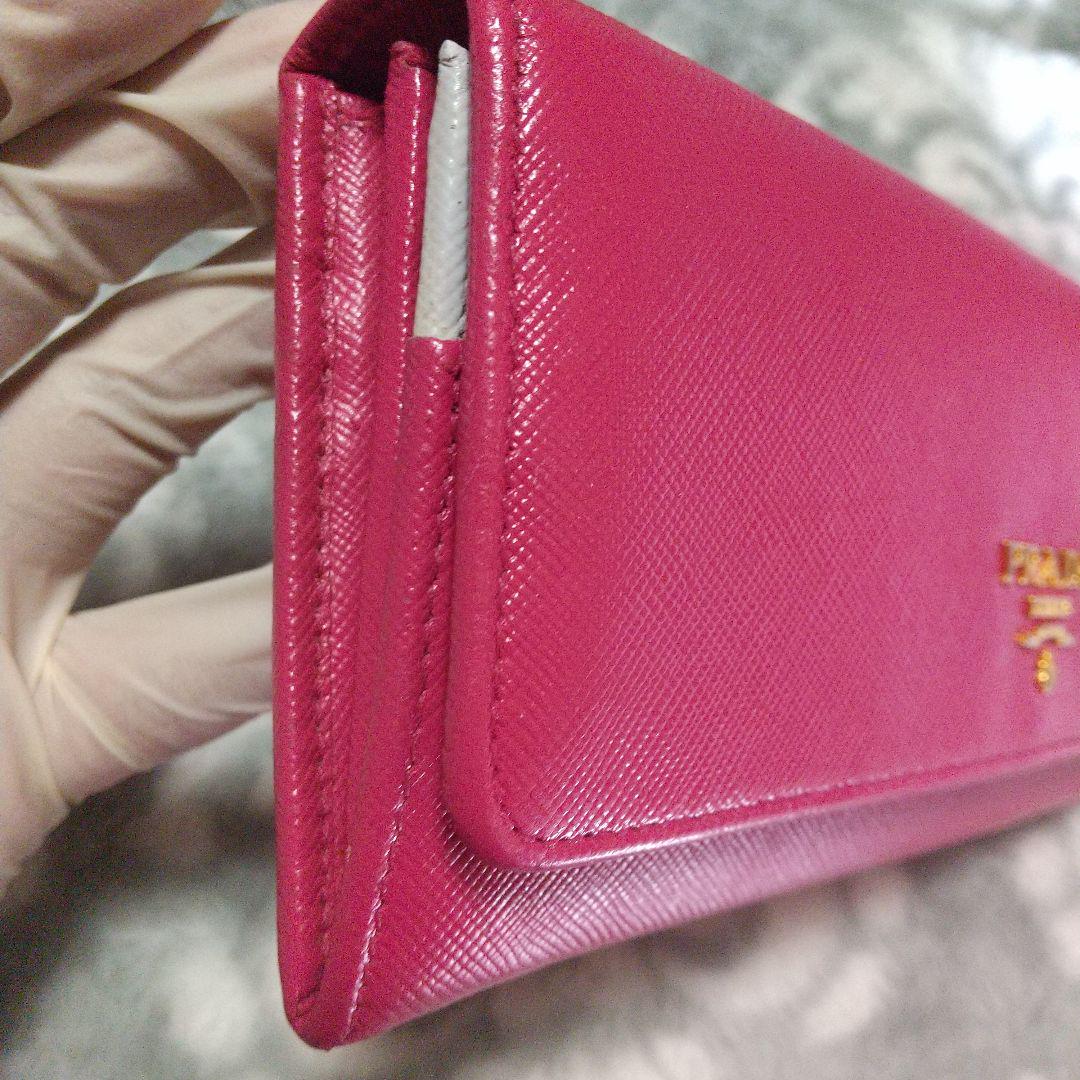 PRADA ピンク 長財布 サフィアーノレザー　マルチカラー