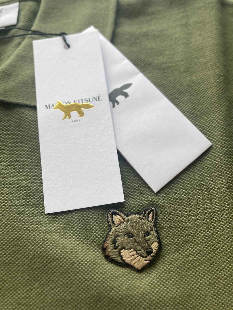 maison kitsune bold fox head ポロシャツ S 緑