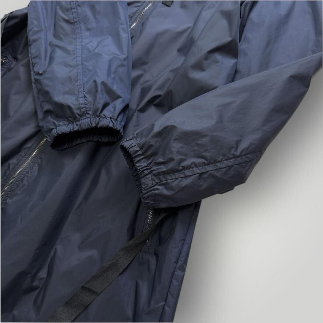 ［良品］S Max Mara ビジュー フード付き ナイロンコート ネイビー