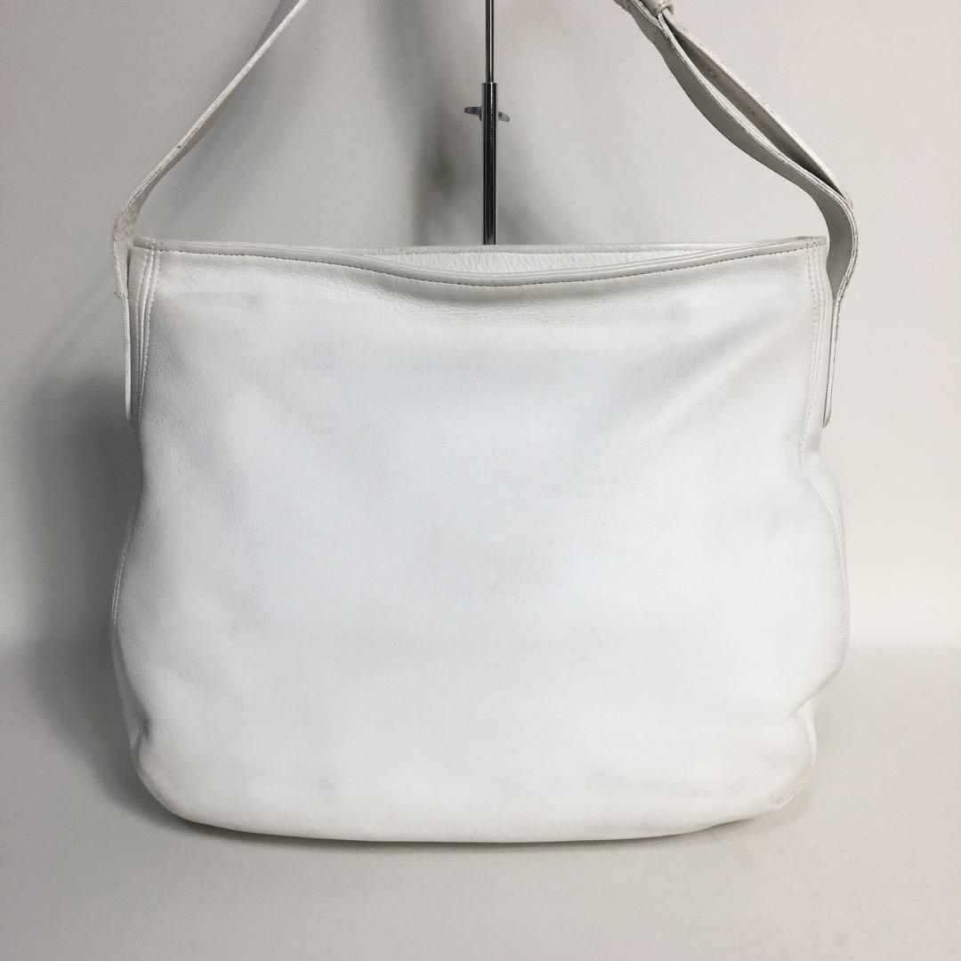 トップブランドのファッション 2504-206｜美品｜コーチ ホワイト レザー ショルダーバッグ バッグ