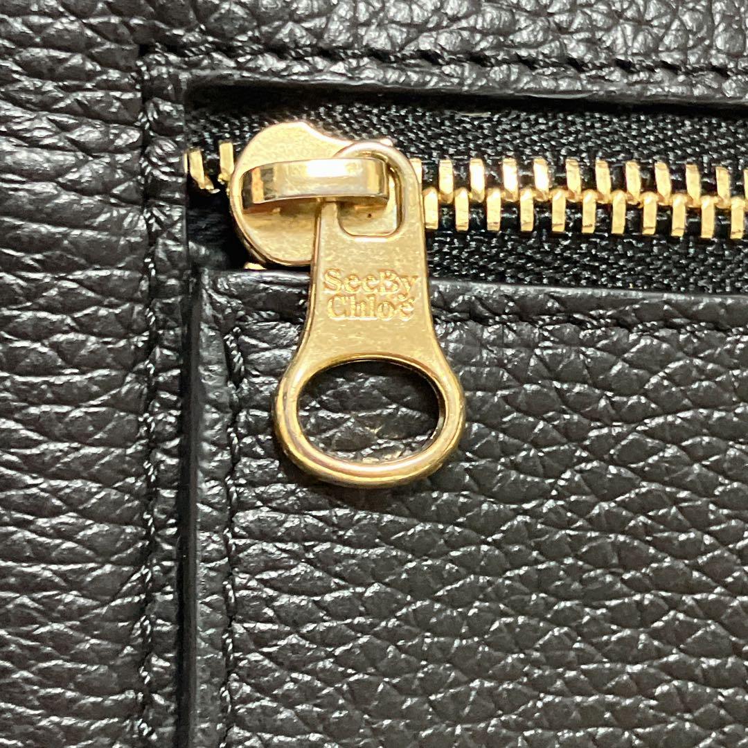 未使用 SEE BY CHLOE レザー三つ折り財布 ブラック 黒 カード