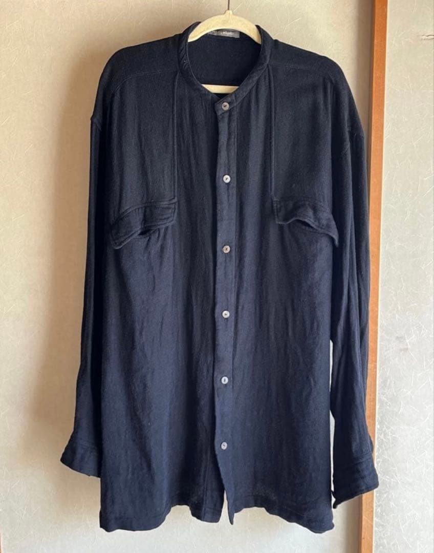 Issey Miyake イッセイミヤケ 筆タグ 80s 黒長袖シャツL ISSEY MIYAKE