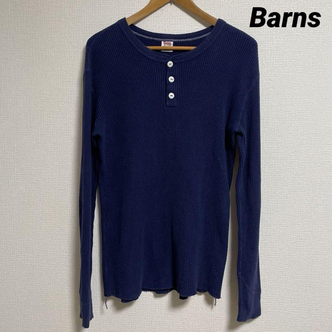 Barns バーンズ サーマル ヘンリーネック ロンTネイビー L