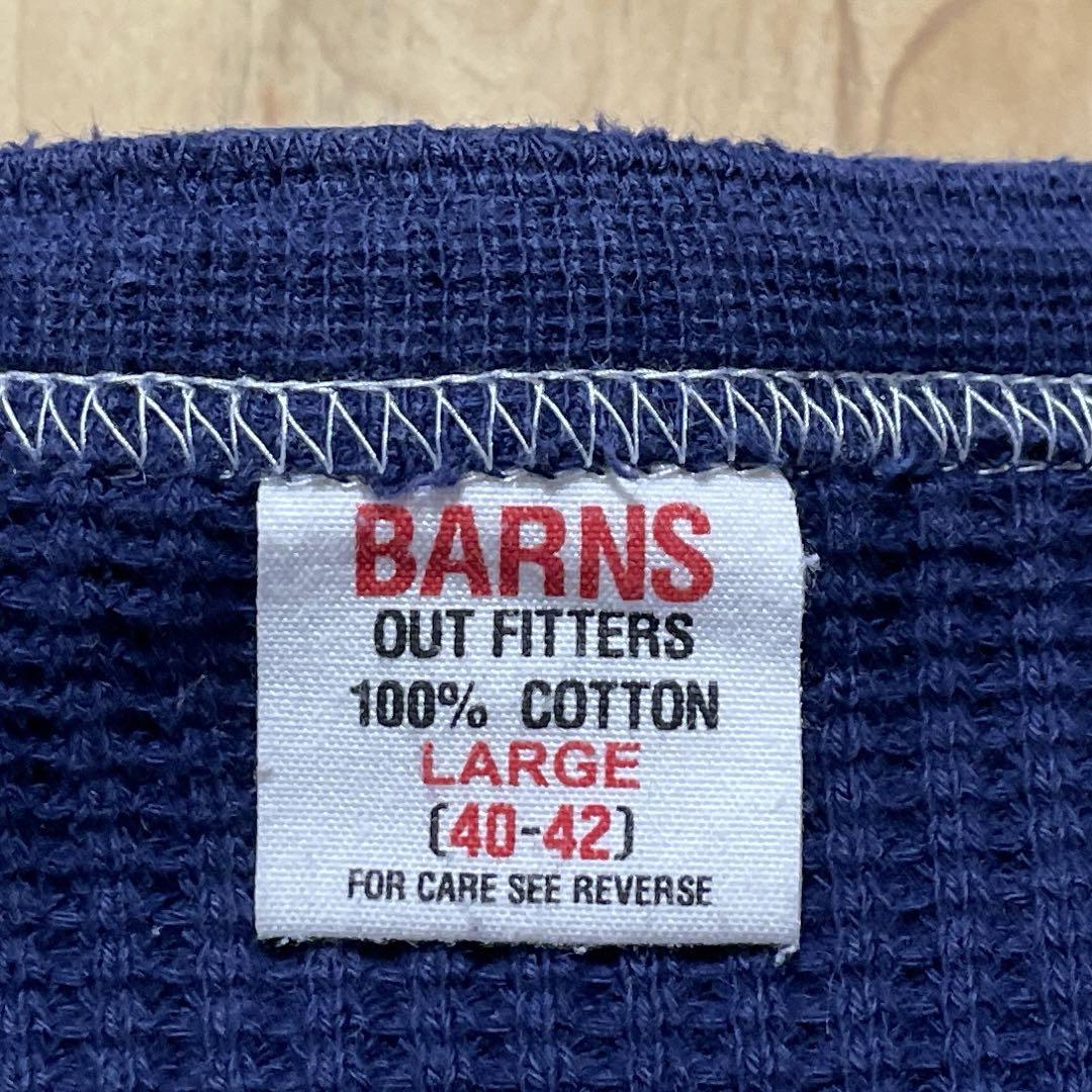 Barns バーンズ サーマル ヘンリーネック ロンTネイビー L