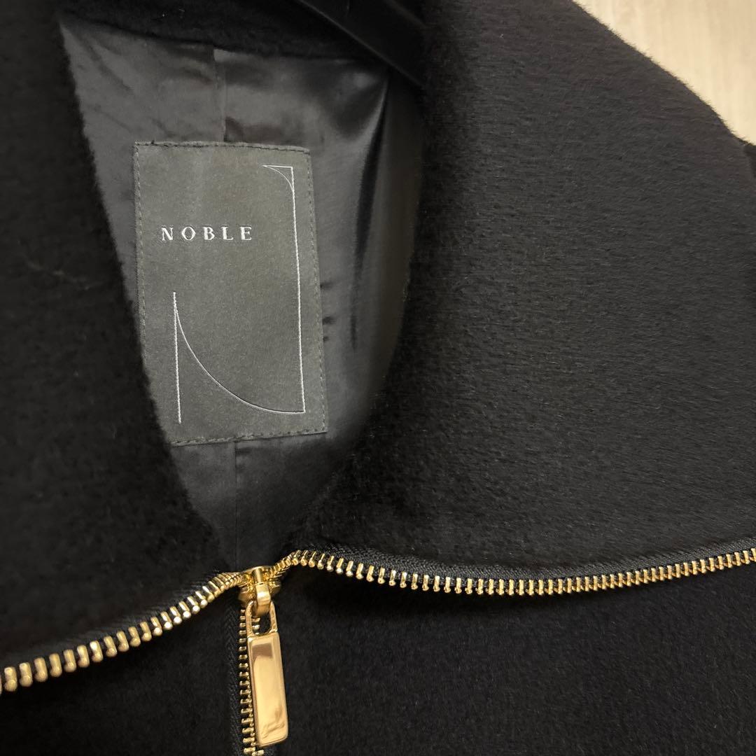 ノーブル キャメルミックスリバーコート ブラック 38 ノーブル キャメルミックスリバーコート ブラック 38