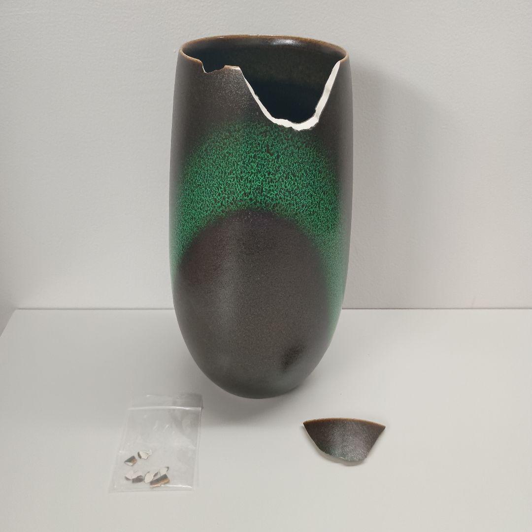 清水焼 花瓶 (破損あり)