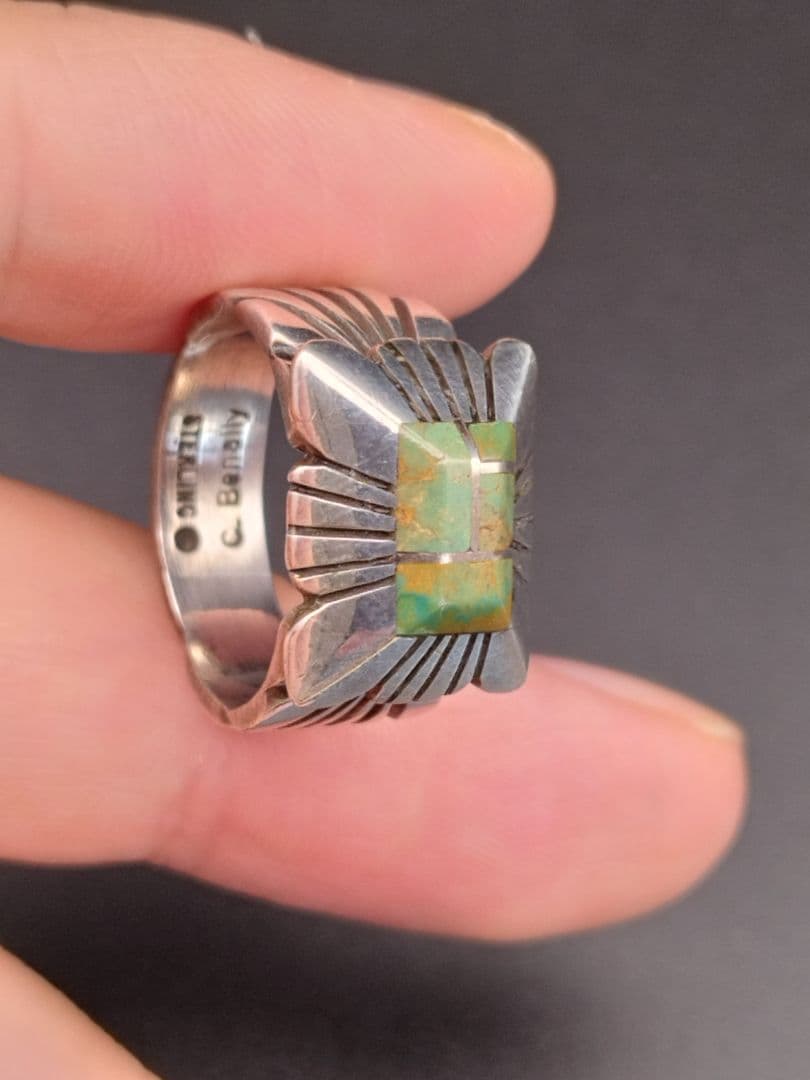 インディアンジュエリー◎リング指輪◎C.Benally◎ベナリー◎ターコイズ インディアンジュエリー◎リング指輪◎C.Benally◎ベナリー◎ターコイズ