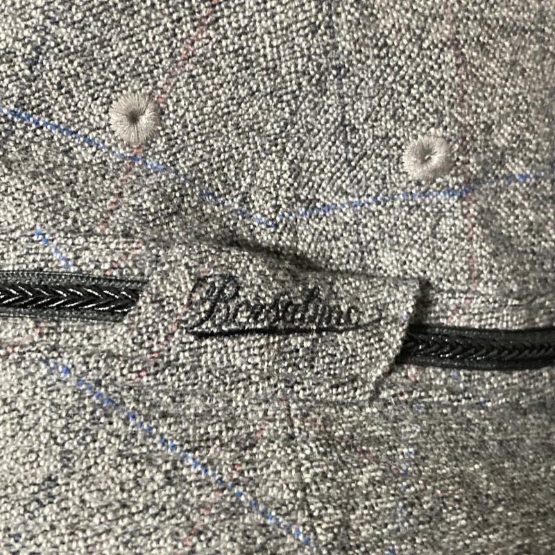 Borsalino★ゴマ塩ツイード 格子チェック バケットハット グレー