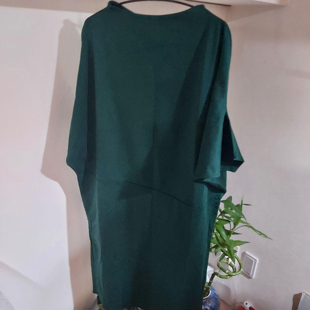 フロッグ風変形両ポケットワンピースグリーン系 ワンピースM・Sybilla